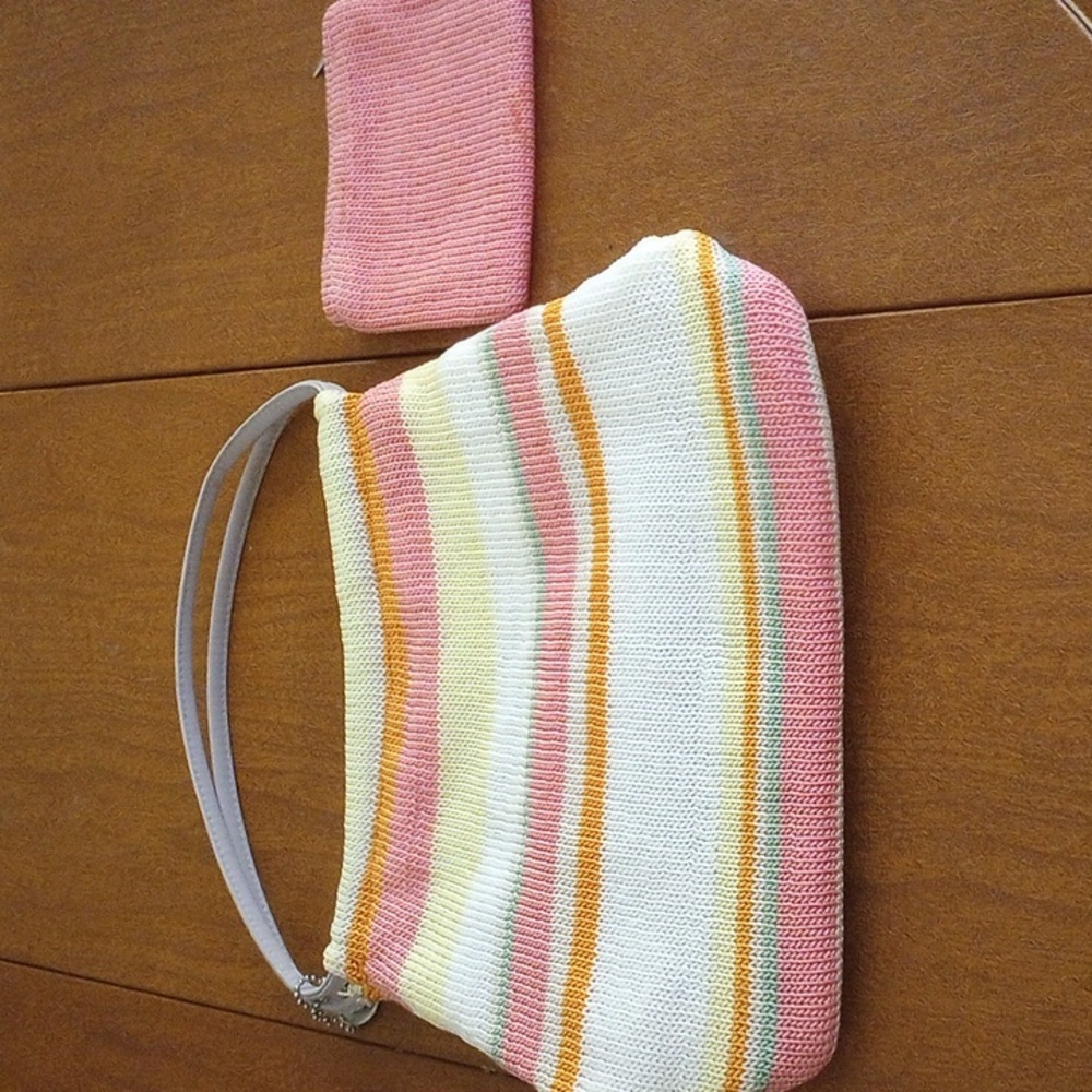 THE SAK Nylon Crochet Handbag/With Change Purse. Pastel Colors (see description)